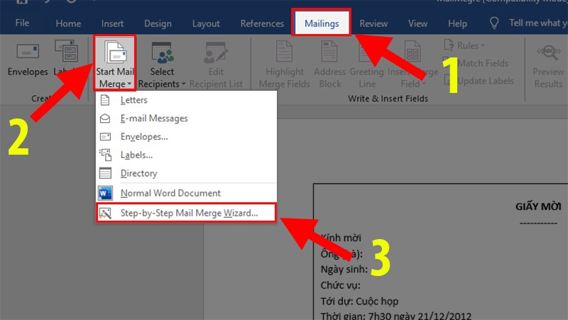 Step-by-Step Mail Merge Wizard