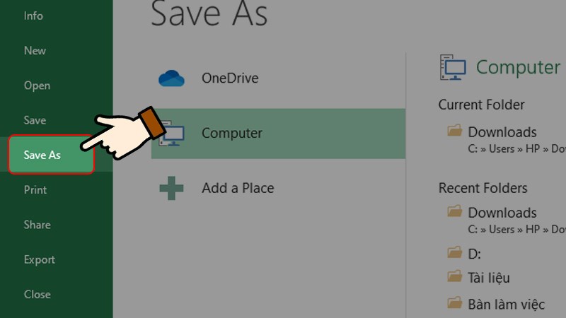 Nhấn chọn Save As
