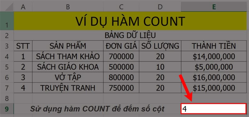 Nhấn Enter để hiển thị kết quả.