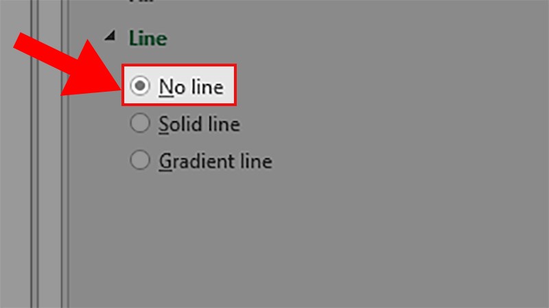 Ở phần hiện lên ở bên phải > Vào phần Text Outline > Tích chọn No line