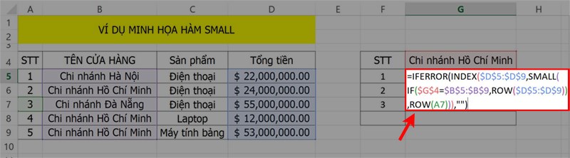 Cách dùng hàm liệt kê trong Excel.