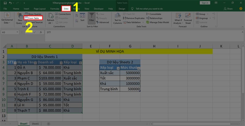 Lấy dữ liệu bằng Power Query.