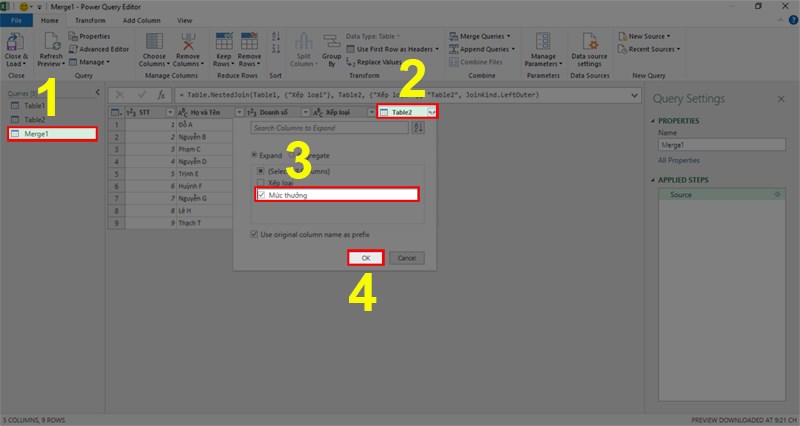 Lấy dữ liệu bằng Power Query.