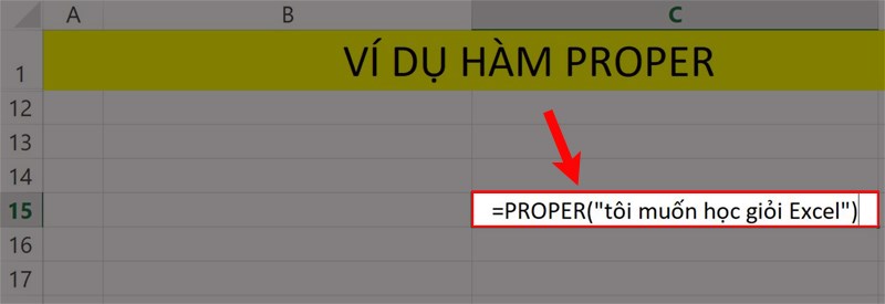 Nhập lệnh như hình vào ô bảng tính.