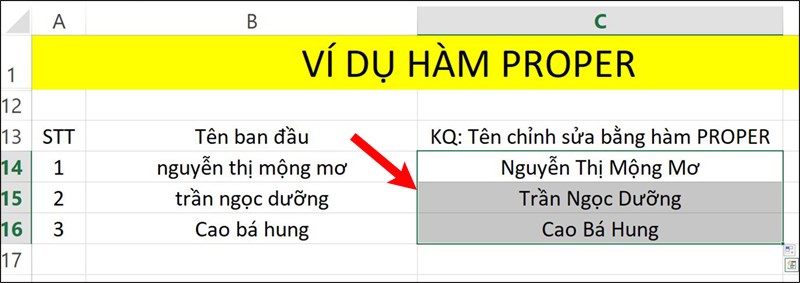 Nhấn Enter để hiển thị kết quả.