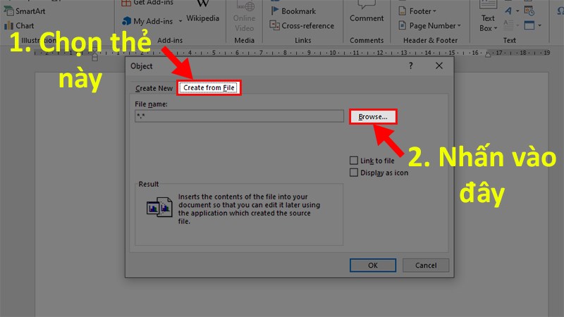 Chọn thẻ Create from File > Nhấn Browse