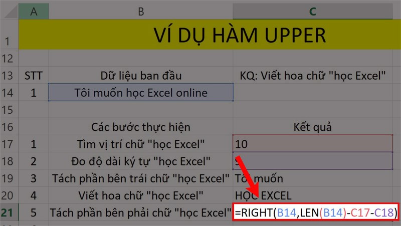 Dùng hàm RIGHT để lấy ký tự bên phải.