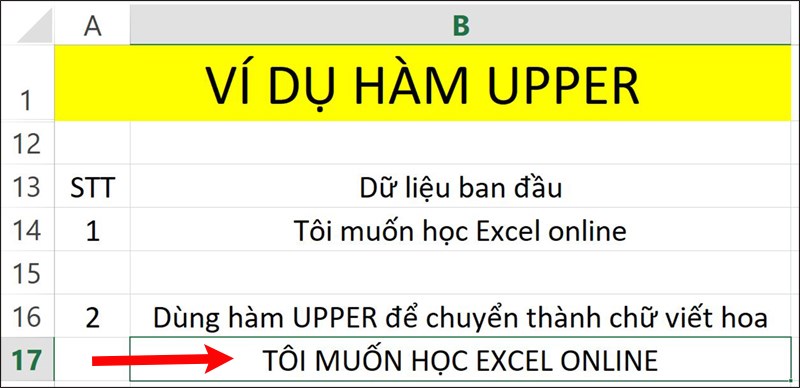 Nhấn Enter để hiển thị kết quả.