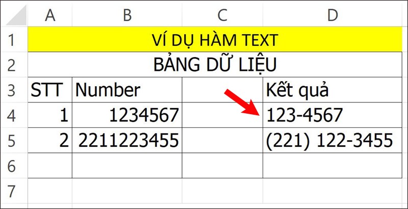 Nhấn Enter để hiển thị kết quả.