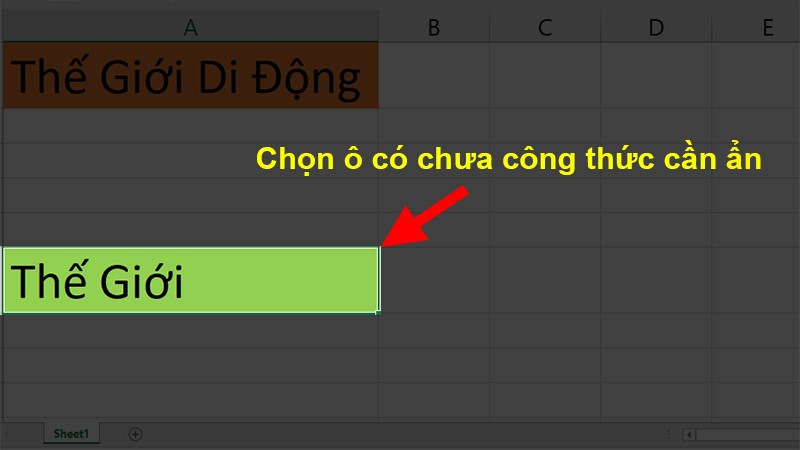 Chọn ô cần ẩn công thức