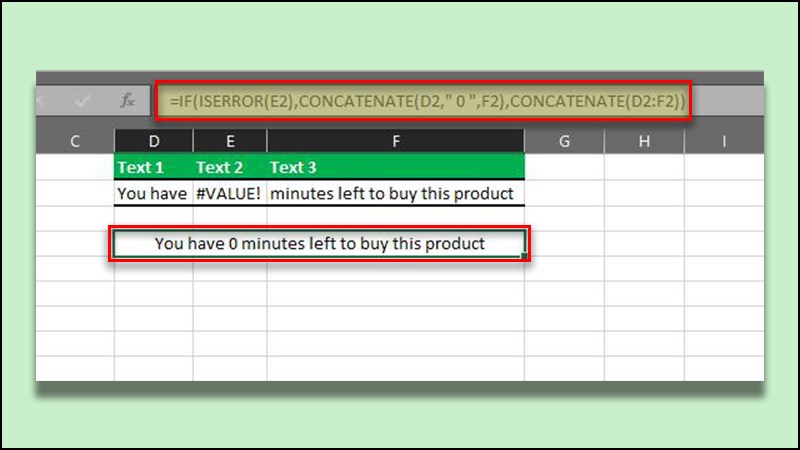 Sửa lỗi hàm CONCATENATE