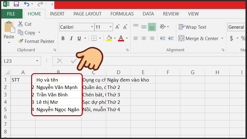 Chữ trong ô của cả cột excel sẽ không bị khuất nữa