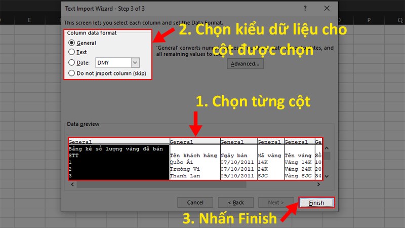 Nhấn Finish