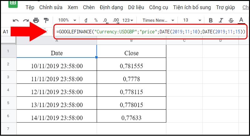 Xem tỷ lệ chuyển dổi từ đồng USD sang GBP từ 10/11/2019 đến 15/11/2019