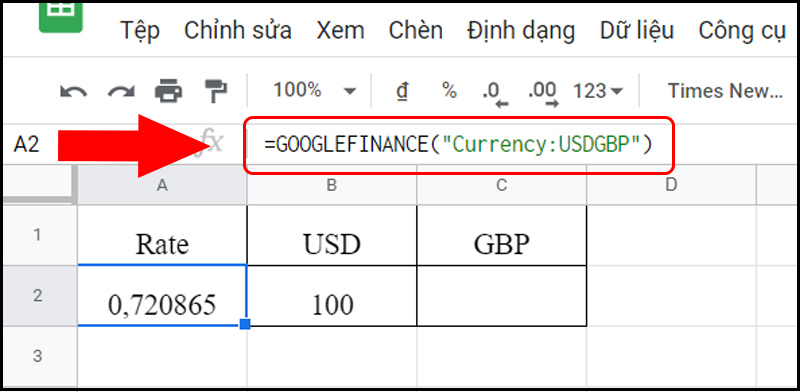 Tìm tỷ lệ chuyển đổi tiền tệ giữa USD và GBP