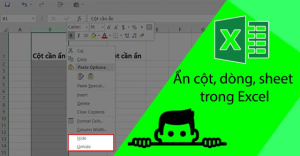 3 cách ẩn cột, dòng, sheet, trong Excel 2010, 2013, 2016, 2020