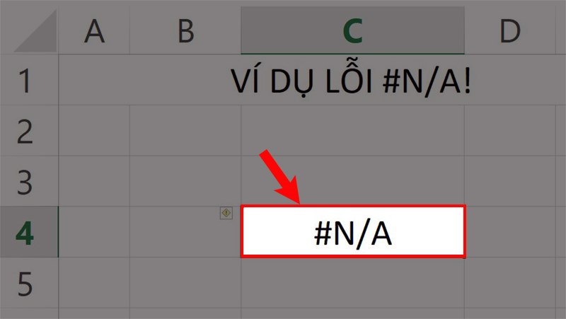 Lỗi #N/A! trong Excel.