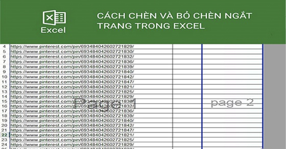 Cách bỏ, ngắt trang, chia 1 trang thành 2 trang trong Excel đơn giản