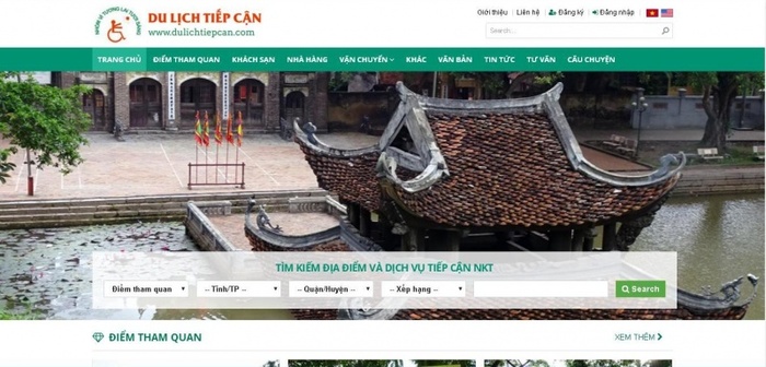 website điểm du lịch tiếp cận cho người khuyết tật ở 3 miền